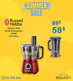 Russell Hobbs Desire 24730-56 Food Processor 600W 2.5L Red/Black