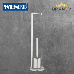 Wenko Ferla Freestanding Toilet Brush Set Ø18 x 69.5 cm Black