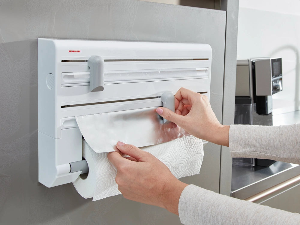 Leifheit Parat Wall-Mounted Roll Holder with Cutter & Storage
