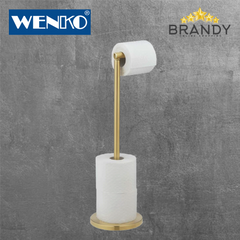 Wenko Orea Turbo‑Loc Toilet Paper Holder Gold Matt 16 x 4.5 x 7 cm