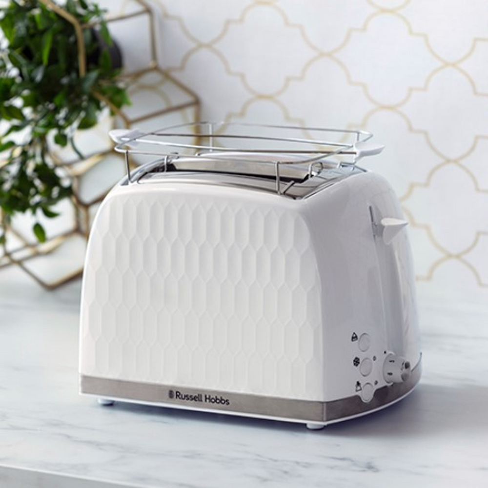 Russell Hobbs HoneyComb White 2-Slice Toaster 26060-1