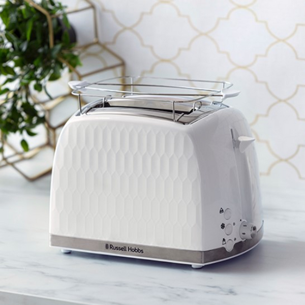 Russell Hobbs HoneyComb White 2-Slice Toaster 26060-2