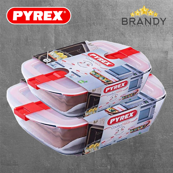 Cook & Heat Set 2 Containers, Tempered Glass