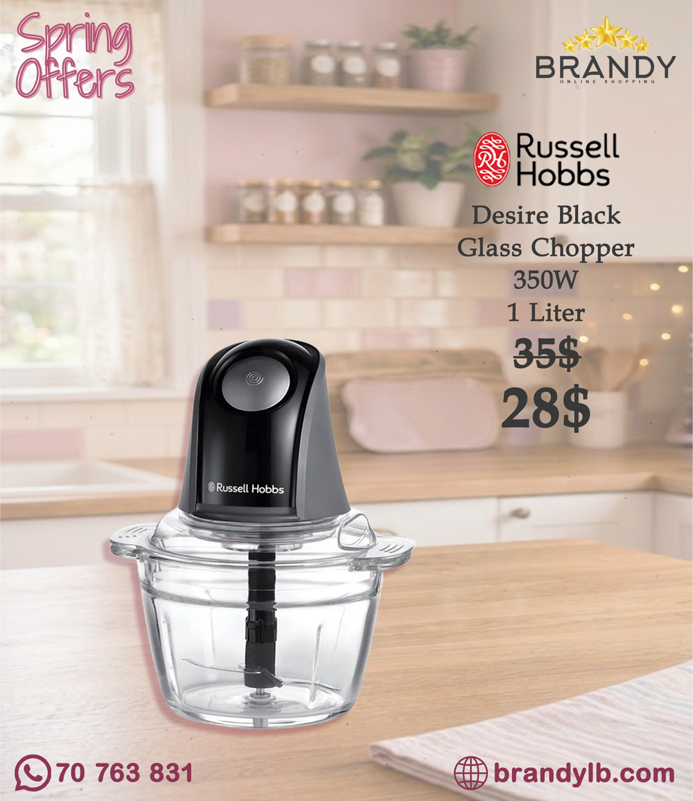 Russell Hobbs Desire 27131 Mini Chopper 200W 1L Glass Matte Charcoal