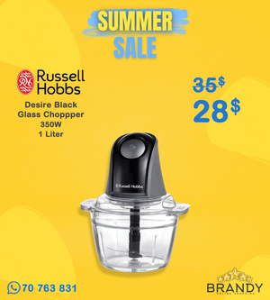 Russell Hobbs Desire 27131 Mini Chopper 200W 1L Glass Matte Charcoal