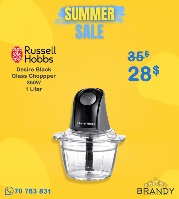 Russell Hobbs Desire 27131 Mini Chopper 200W 1L Glass Matte Charcoal