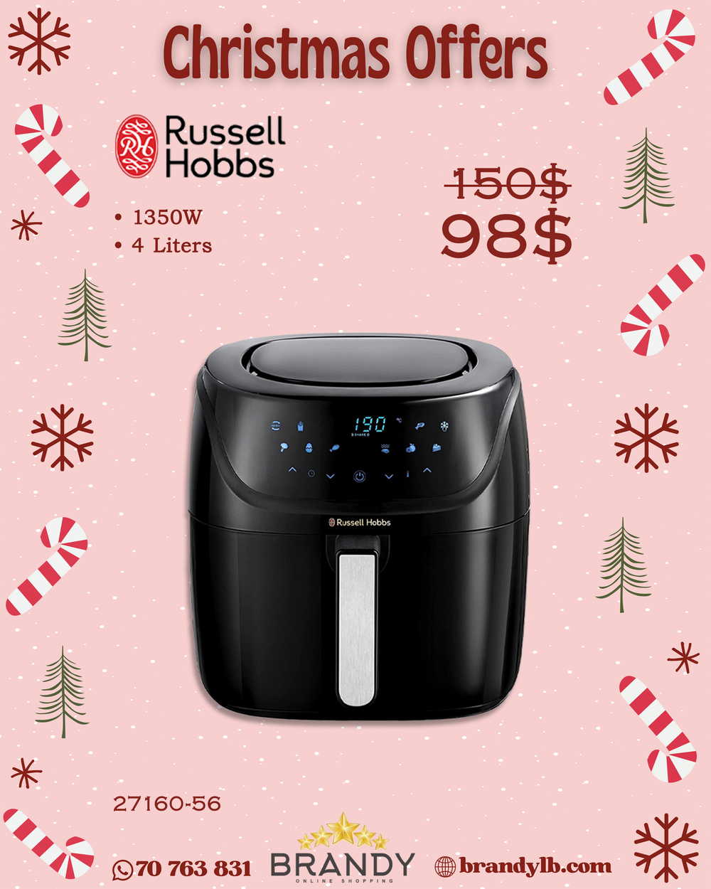 Satisfry Air Fryer XL 4L 27160 with 10 Preset Programs