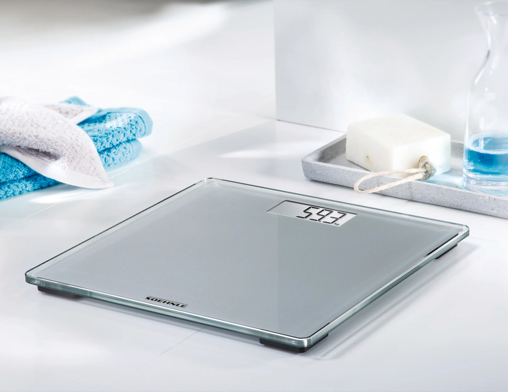 Silver Style Sense Body Scale 180Kg Capacity Digital LCD Glass Platform