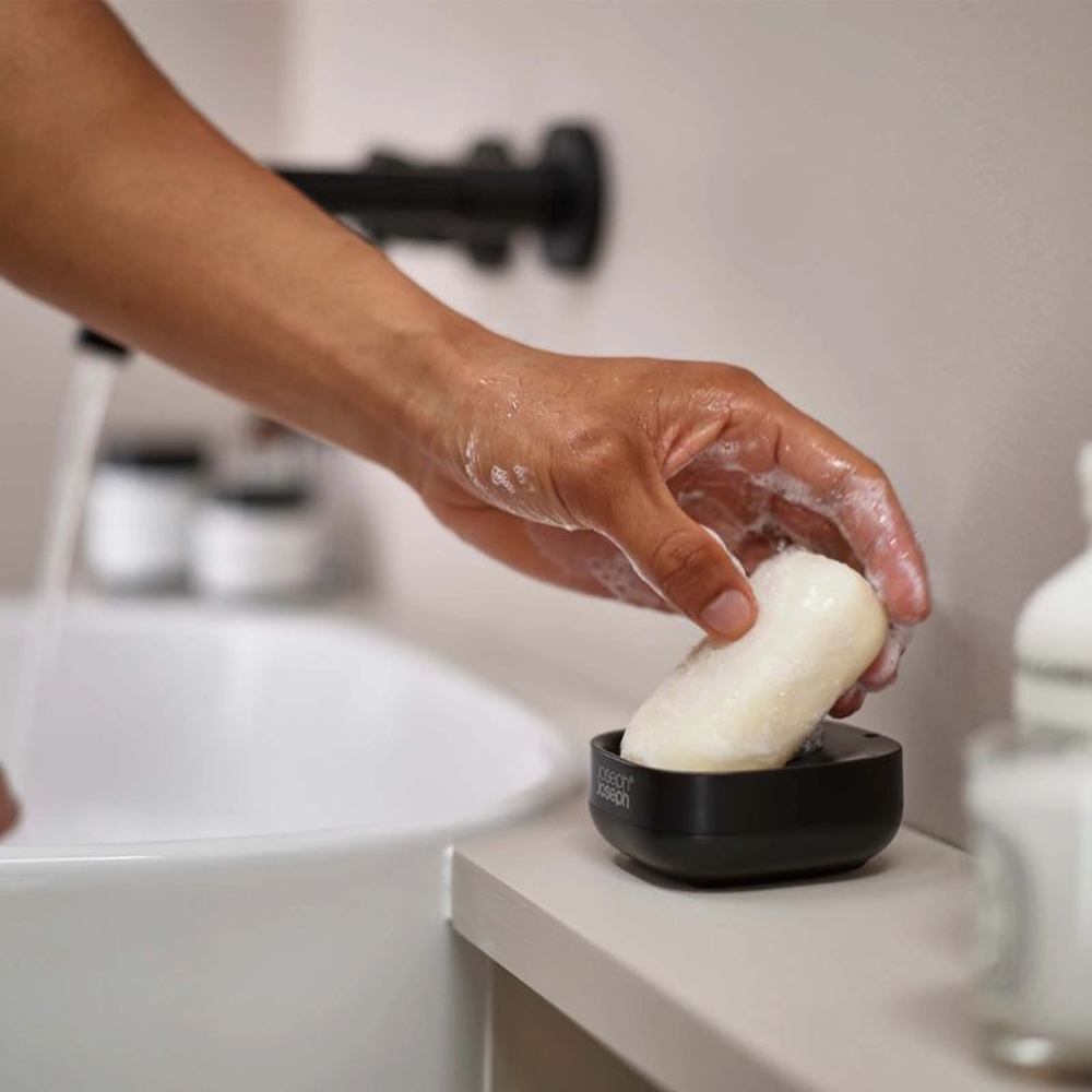Slim Compact Matt Black Soap Dish
