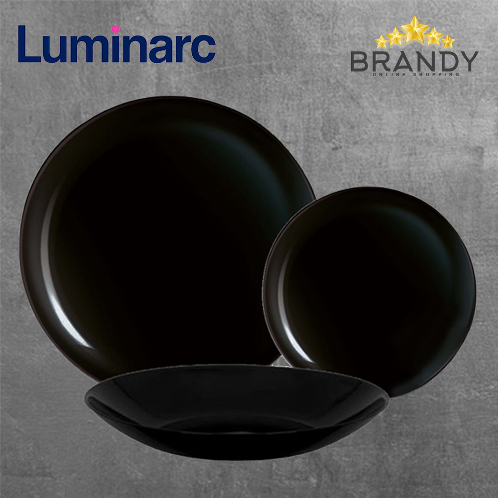 Diwali Black Dinner Set 18pcs Opal Glass