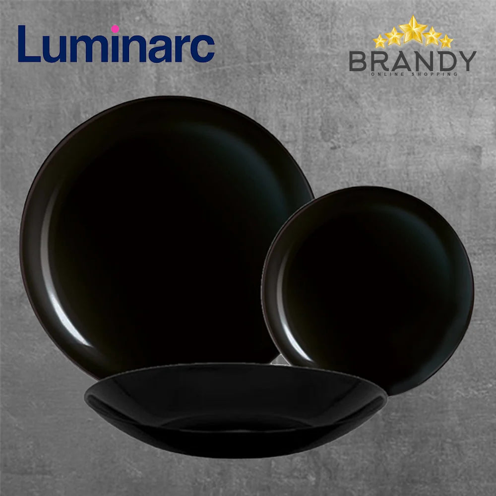 Luminarc Diwali White Opal Glass Plates Set Tempered Microwave Dishwasher Safe