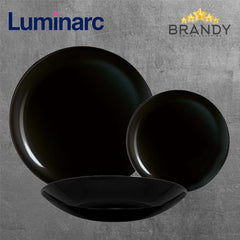 Luminarc Diwali White Opal Glass Plates Set Tempered Microwave Dishwasher Safe