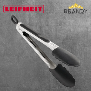Leifheit Silicone-Tipped Kitchen and Grill Tongs Stainless Steel Locking 23 & 31 cm