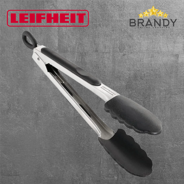 Leifheit Silicone-Tipped Kitchen and Grill Tongs Stainless Steel Locking 23 & 31 cm