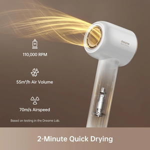 Hair Dryer Glory 1600W High-Speed Ionic Hair Care Dryer with Dual Nozzles
