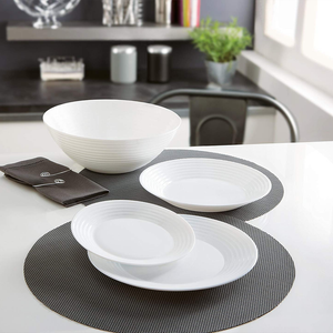Harena White Dinner Set 46pcs Opal Glass