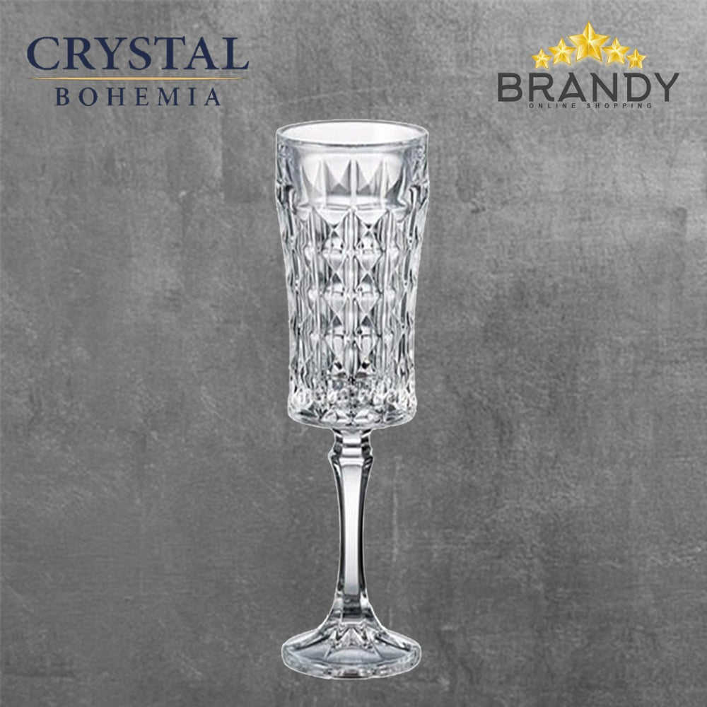 Diamond Champagne Glasses Set 6pcs, 120ml Crystal