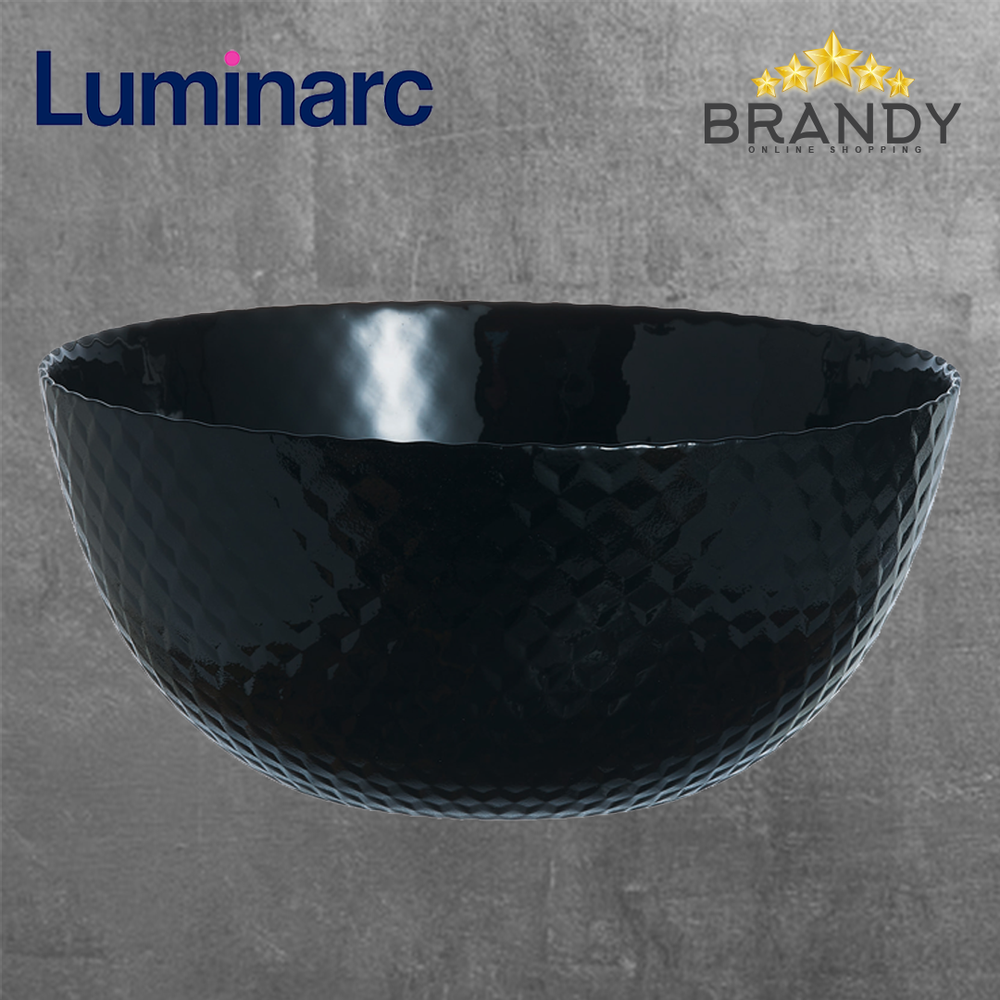 Pampille Black Salad Bowl 24cm Opal Glass