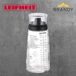 Leifheit Salad Dressing Shaker Glass 300 ml 03195 Clear Black Lid