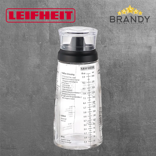 Leifheit Salad Dressing Shaker Glass 300 ml 03195 Clear Black Lid