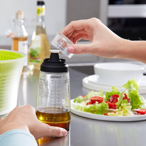 Leifheit Salad Dressing Shaker Glass 300 ml 03195 Clear Black Lid