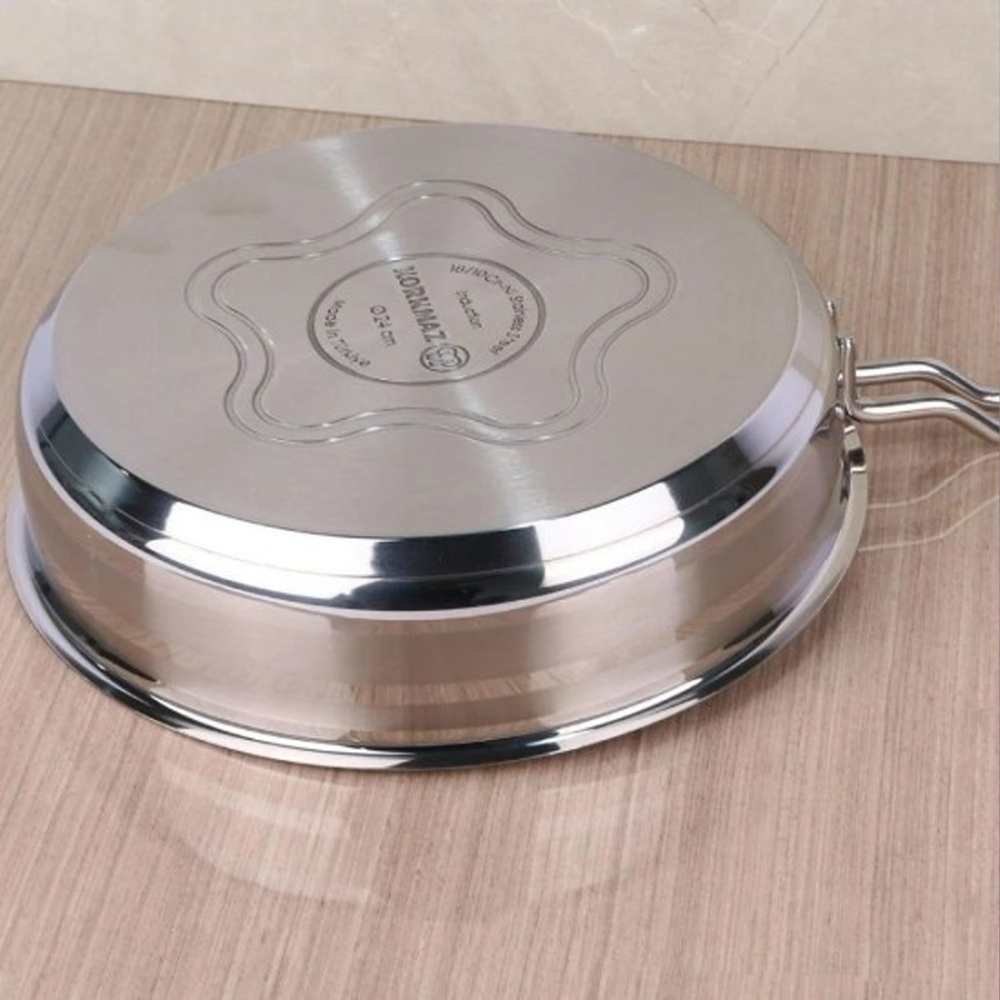 Astra Frypan, Stainless Steel, 18/10, Multi-Hob Compatible, 20cm 24cm 26cm
