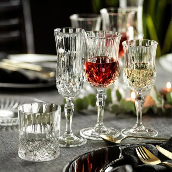 Opera Wine Glasses Set 6pcs, Crystal Glass, Made in Italy