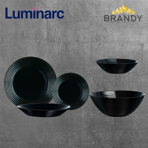 Harena Black Dinner Set 44pcs - Opal Glass Tableware