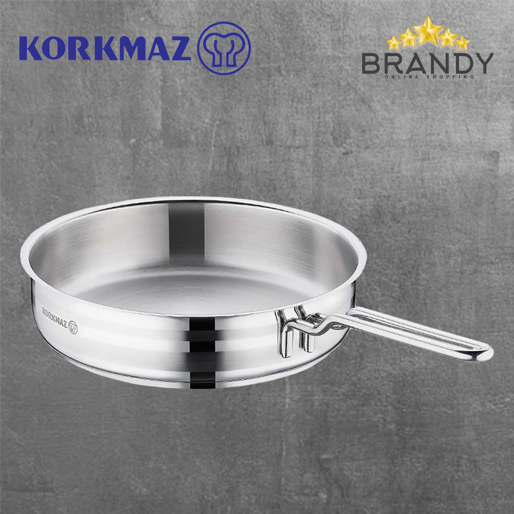 Astra Frypan, Stainless Steel, 18/10, Multi-Hob Compatible, 20cm 24cm 26cm