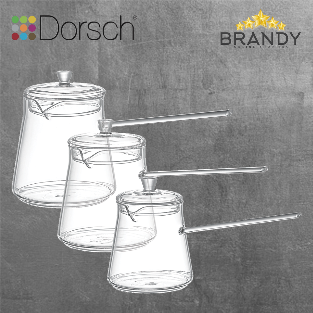 Set of 3 Borosilicate Glass Coffee Pots
