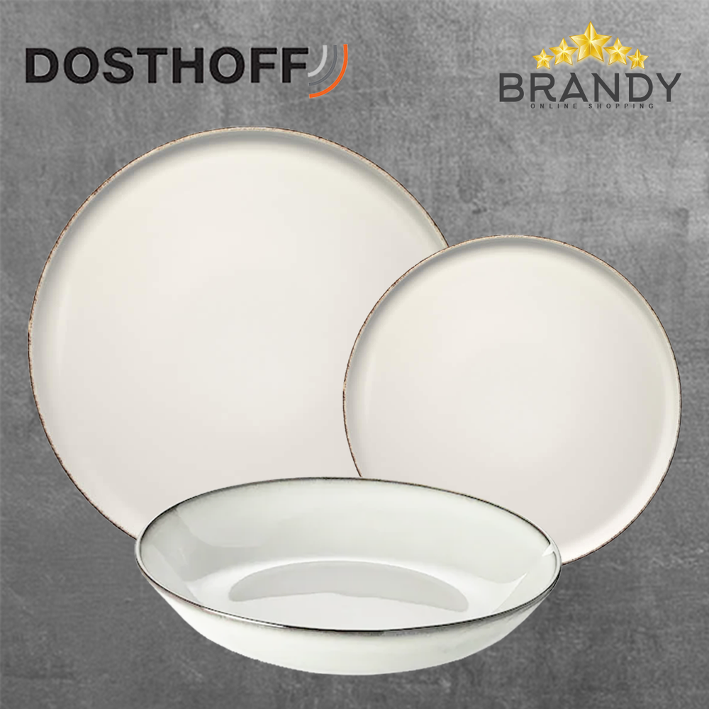 Sandy Grey Porcelain Plate Set 18pcs