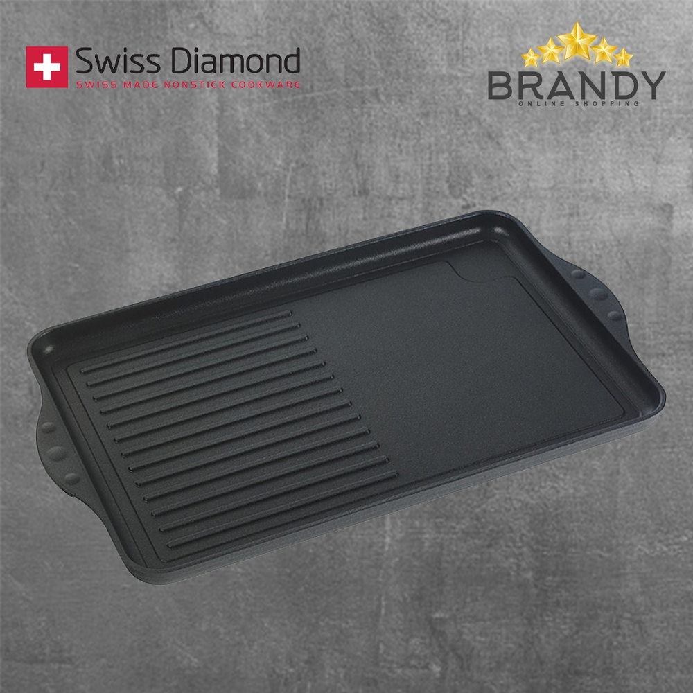 Diamond Double Burner Griddle with Non-Stick Coating