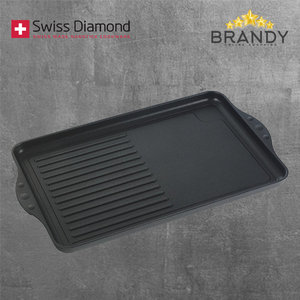 Diamond Double Burner Griddle with Non-Stick Coating
