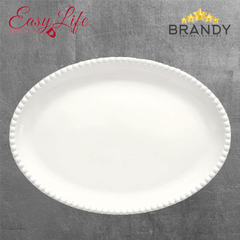 Tiffany White Oval Plate 33x23cm