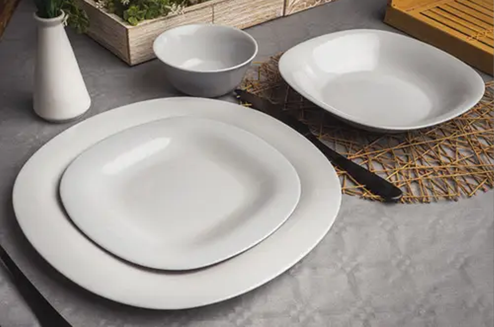 Carine Grey Dinner Set 18pcs - Opal Glass Tableware