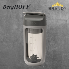BergHOFF Leo To-Go Shaker Bottle 0.5L with Powder Compartment Grey