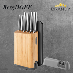 BergHOFF Leo Legacy 11-Pc Stainless Knife Block with Boards & Sharpener