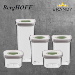 BergHOFF Leo Smart Seal 5-Pc Food Container Set Leakproof Green