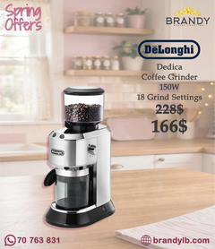 De'Longhi Dedica KG520M Conical Burr Coffee Grinder Silver