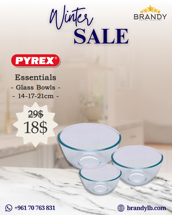 Essentials Set 3 Bowls - Tempered Glass Serveware
