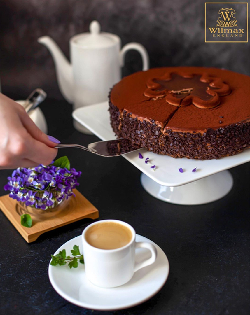 Coffee Cups Set 6pcs Porcelain 90ml with Saucers