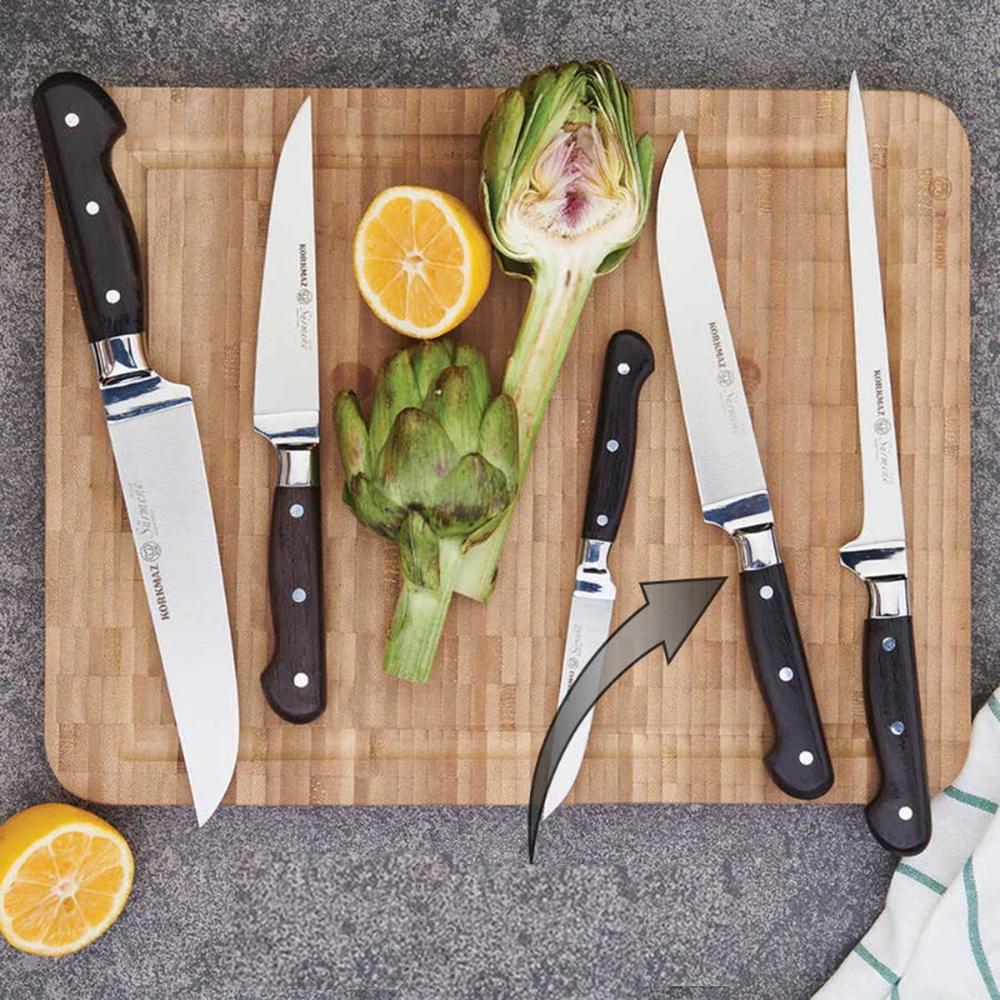 Surmene Knife Set 7pcs Stainless Steel with Wooden Stand
