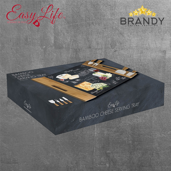 World Of Cheese Cheese Board 44x28cm with 4 Knives