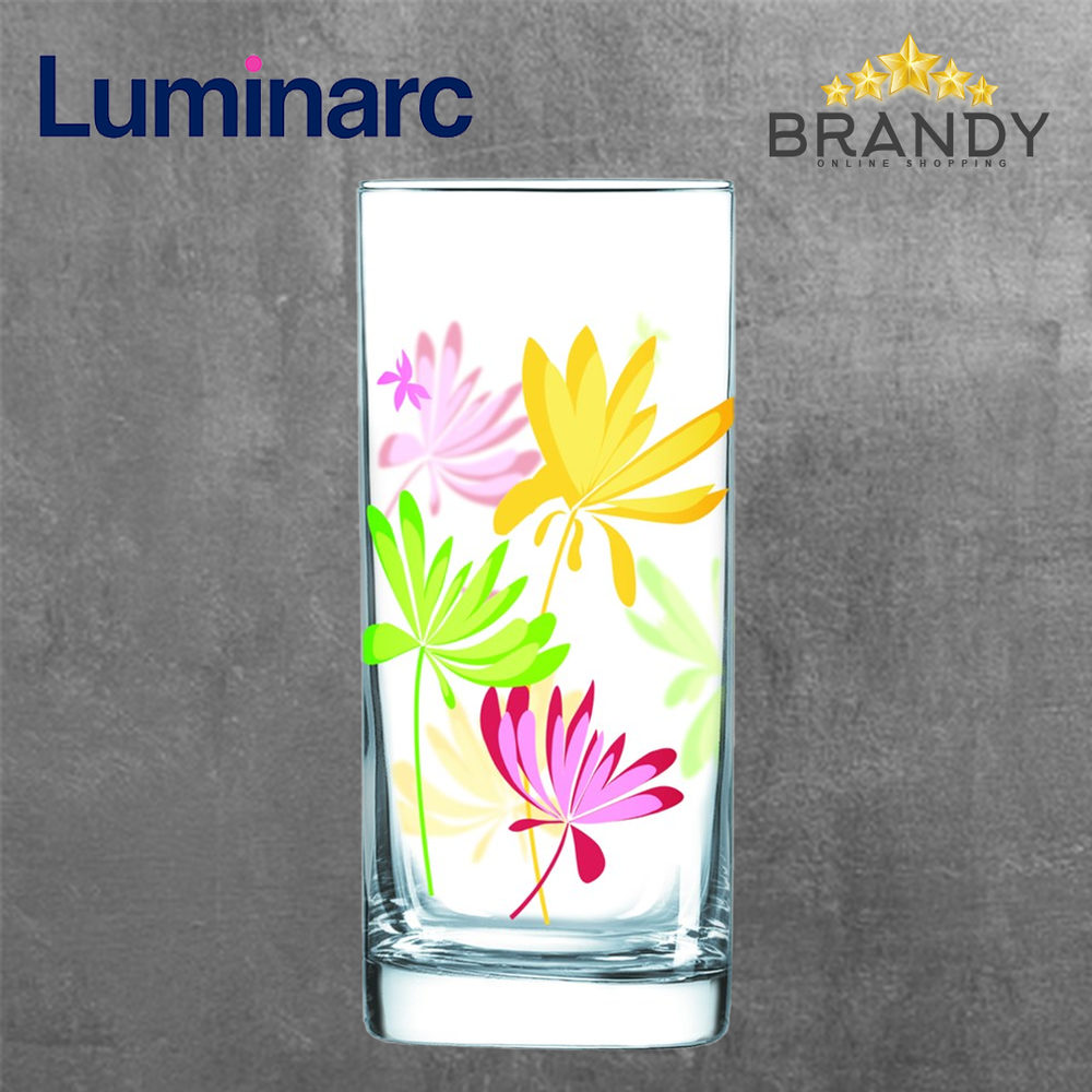 Crazy Flower Long Cups Set 6pcs 27cl Colorful Floral Glass Drinkware