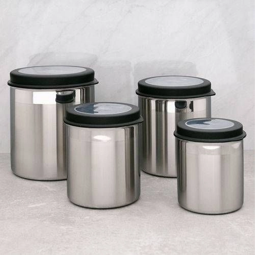 Stainless Steel Canister with Plastic Lid