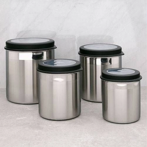 Stainless Steel Canister with Plastic Lid