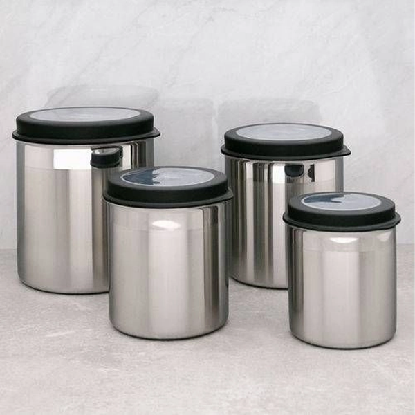 Stainless Steel Canister with Plastic Lid