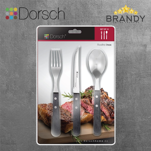 Wooden Cutlery Set 12pcs with Polished Pakka Wood Handles