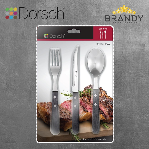 Wooden Cutlery Set 12pcs with Polished Pakka Wood Handles