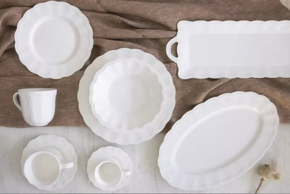 Elite White Dinner Set 18pcs Porcelain Plates